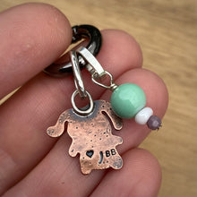 Load image into Gallery viewer, Johnny the Pup Copper &amp; Peach Moonstone Charm