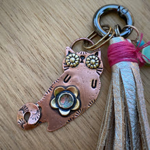 Load image into Gallery viewer, Dan the Cat Glitter Copper Charm