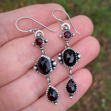 Load image into Gallery viewer, Garnet Statement Earrings