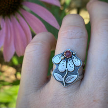 Load image into Gallery viewer, Ruby Coneflower Ring / Size 8.25