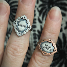 Load image into Gallery viewer, “Resist” Ornate Frame Ring / Size 7.5