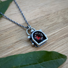 Load image into Gallery viewer, Garnet Lantern Shadowbox Necklace / 18”