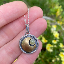 Load image into Gallery viewer, Yellow Serpentine Moon Necklace / 20”