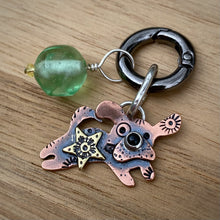 Load image into Gallery viewer, Steak the Pup Copper &amp; Black Onyx Charm