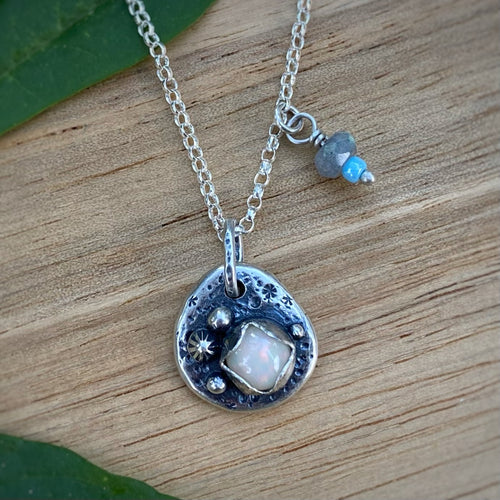 Ethiopian Opal Pebble Necklace / 17”