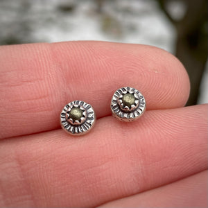 Pyrite Pebble Stud Earrings