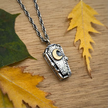 Load image into Gallery viewer, Black Onyx Reversible Undead Coffin Necklace / 18”