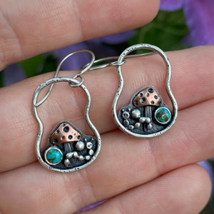 Turquoise Groovy Mushie Earrings