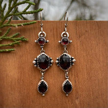 Load image into Gallery viewer, Garnet Statement Earrings
