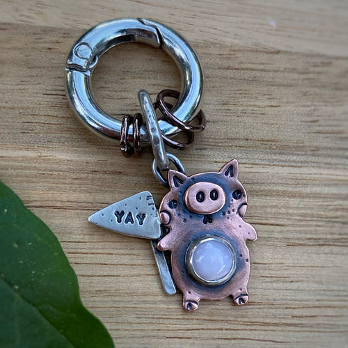 Yolanda the Pig Copper Charm