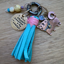 Load image into Gallery viewer, Socks the Cat Rainbow Moonstone Copper Charm