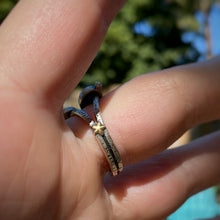 Load image into Gallery viewer, Garnet &amp; Amethyst Lunar Butterfly Ring / Size 10