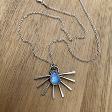 Load image into Gallery viewer, Rainbow Moonstone Fan Necklace / 18”