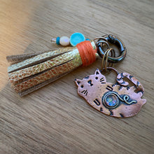 Load image into Gallery viewer, Zazzy the Cat Glitter Copper Charm