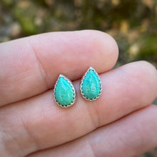 Load image into Gallery viewer, Kingman Turquoise Teardrop Stud Earrings