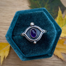 Load image into Gallery viewer, Amethyst Evil Eye Ring / Size 10.25