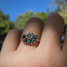 Load image into Gallery viewer, Chinese Turquoise Flower Ring / Size 8