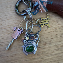 Load image into Gallery viewer, Annie the Cowgirl Frog Green Serpentine Charm Set