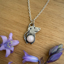 Load image into Gallery viewer, Winston, the Pink Opal Possum Necklace / Choose your Chain Length!