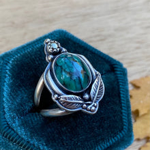 Load image into Gallery viewer, Black Bridge Variscite &amp; Pyrite Statement Ring / Size 7.75