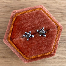 Load image into Gallery viewer, Black Sapphire Sputnik Studs {B}