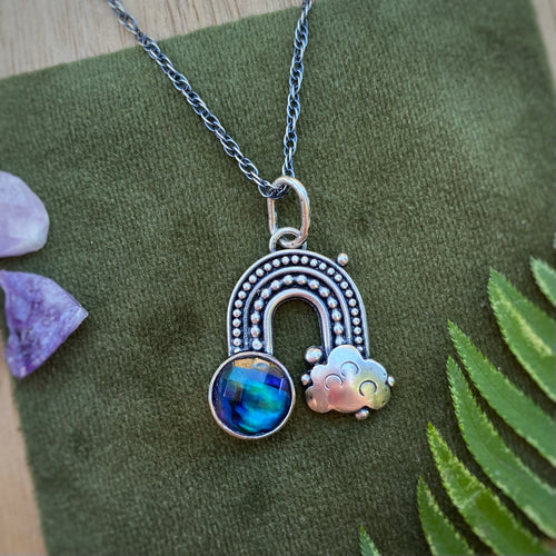 Abalone Quartz Rainbow Necklace / 19”