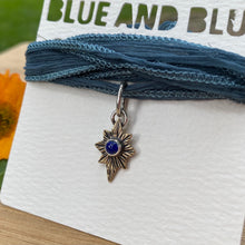 Load image into Gallery viewer, Lapis Lazuli &amp; Brass Star Silk Choker