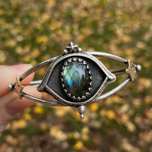 Labradorite Evil Eye Cuff