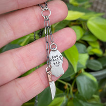 Load image into Gallery viewer, Garnet Drippy + Knife Necklace / 19”