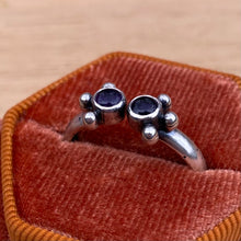 Load image into Gallery viewer, Double Amethyst Open Band Ring / Size 8.5 - 9