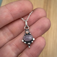 Load image into Gallery viewer, Kunzite &amp; Peach Moonstone Mini Statement Necklace / 18”