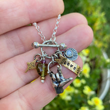 Load image into Gallery viewer, Rainbow Moonstone Love Charm Necklace / 20”