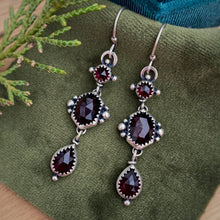 Load image into Gallery viewer, Garnet Statement Earrings