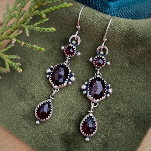Garnet Statement Earrings