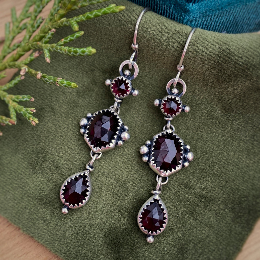 Garnet Statement Earrings