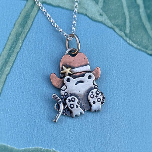 “The Sheriff” Frog Necklace / Choose Your Own Chain Length!