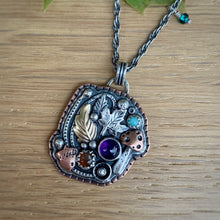 Load image into Gallery viewer, Amethyst, Sunstone, &amp; Amazonite Forager Pendant Necklace / 18”