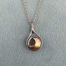 Load image into Gallery viewer, Rose Quartz Reversible Moon Necklace / 18.75”