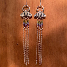 Load image into Gallery viewer, Beaded Fringe Moth Earrings