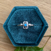Load image into Gallery viewer, Synthetic Opal Rectangle Ring / Size 5
