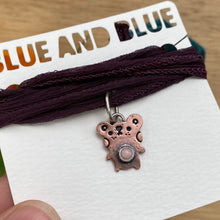 Load image into Gallery viewer, Pink Opal &amp; Copper Teddy Silk Choker {B}