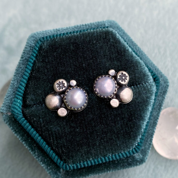 Cultured Pearl Cluster Stud Earrings