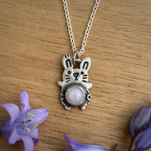 Load image into Gallery viewer, Harold, the Pink Opal Bunny Necklace / Choose your Chain Length!