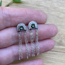 Load image into Gallery viewer, Peridot Fringed Arch Stud Earrings