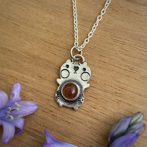 Herman, the Sunstone Hampster Necklace / Choose your Chain Length!