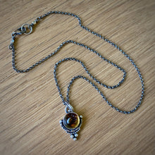 Load image into Gallery viewer, Beer Quartz Pendant Necklace / 16”