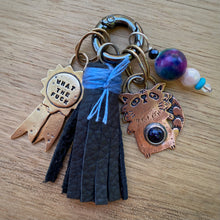 Load image into Gallery viewer, Clementine the Raccoon Blue Goldstone Copper Charm