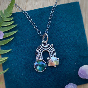 Abalone Quartz Rainbow Necklace / 17”