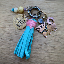 Load image into Gallery viewer, Socks the Cat Rainbow Moonstone Copper Charm