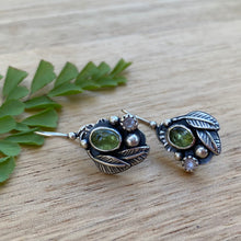 Load image into Gallery viewer, Peridot &amp; Peach Moonstone Drop Earrings
